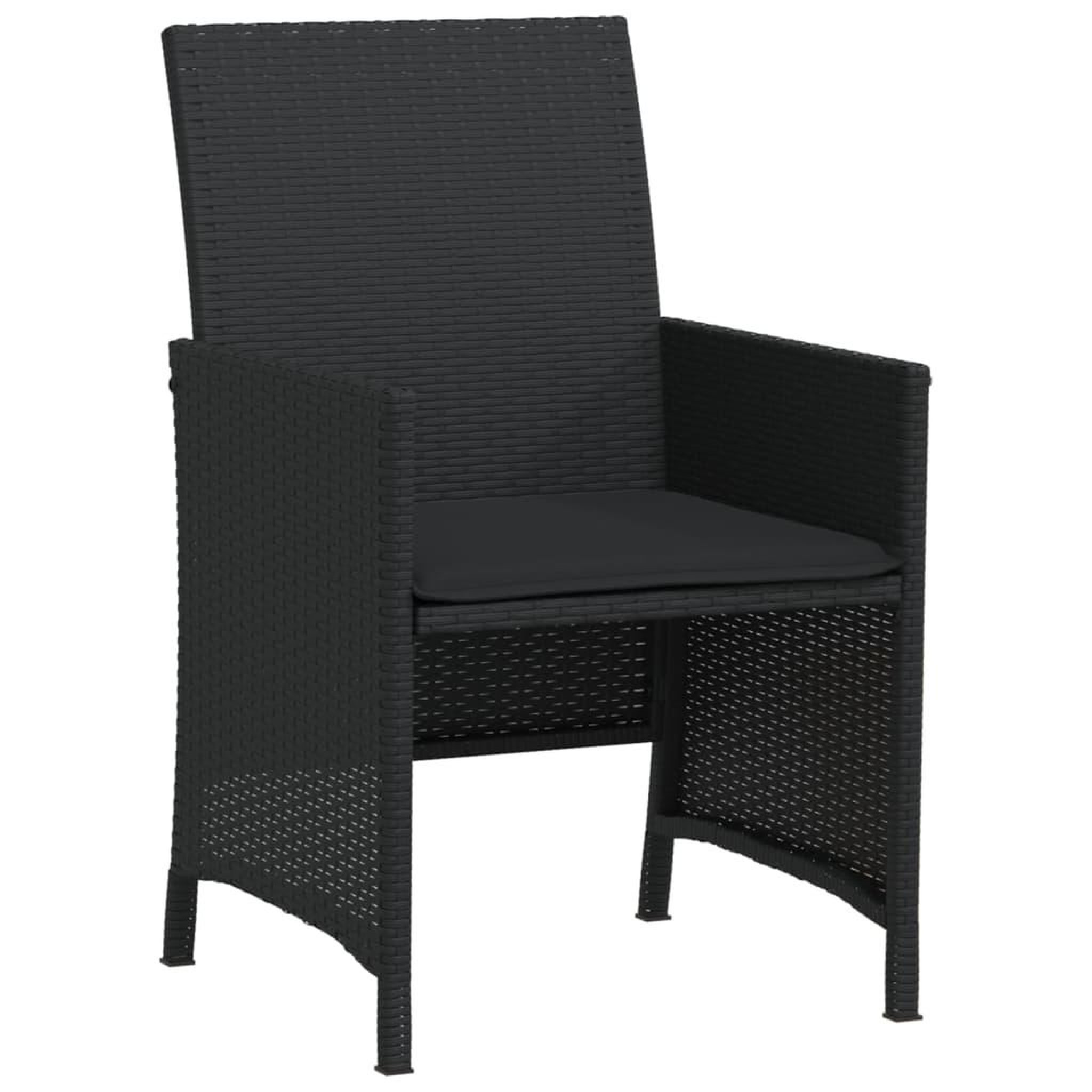 Voir la diapositive 5 : VIDAXL Ensemble de bistro 3 pcs avec coussins noir resine tressee
