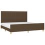 Voir la diapositive 3 : VIDAXL Cadre de lit sans matelas marron fonce 200x200 cm tissu