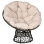Voir la diapositive 1 : OUTSUNNY Fauteuil rond de jardin fauteuil papasan pivotant grand confort Ø 97 x 90H cm grand coussin fourni polyester résine tressée crème