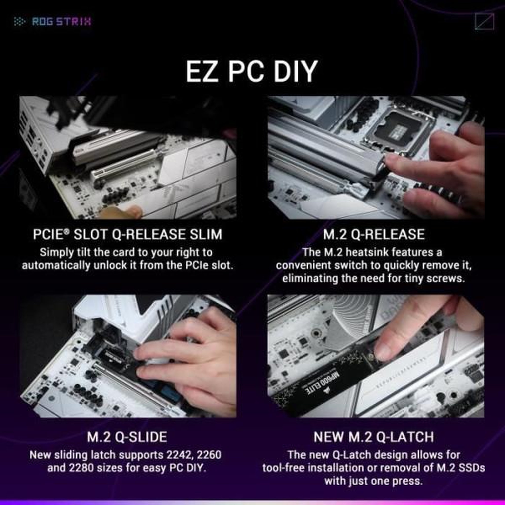 Voir la diapositive 5 : ASUS Carte mere - ASUS - STRIX Z890-A GAMING WIFI - Socket 1851 - DDR5 SDRAM - M.2 PCIe 5.0