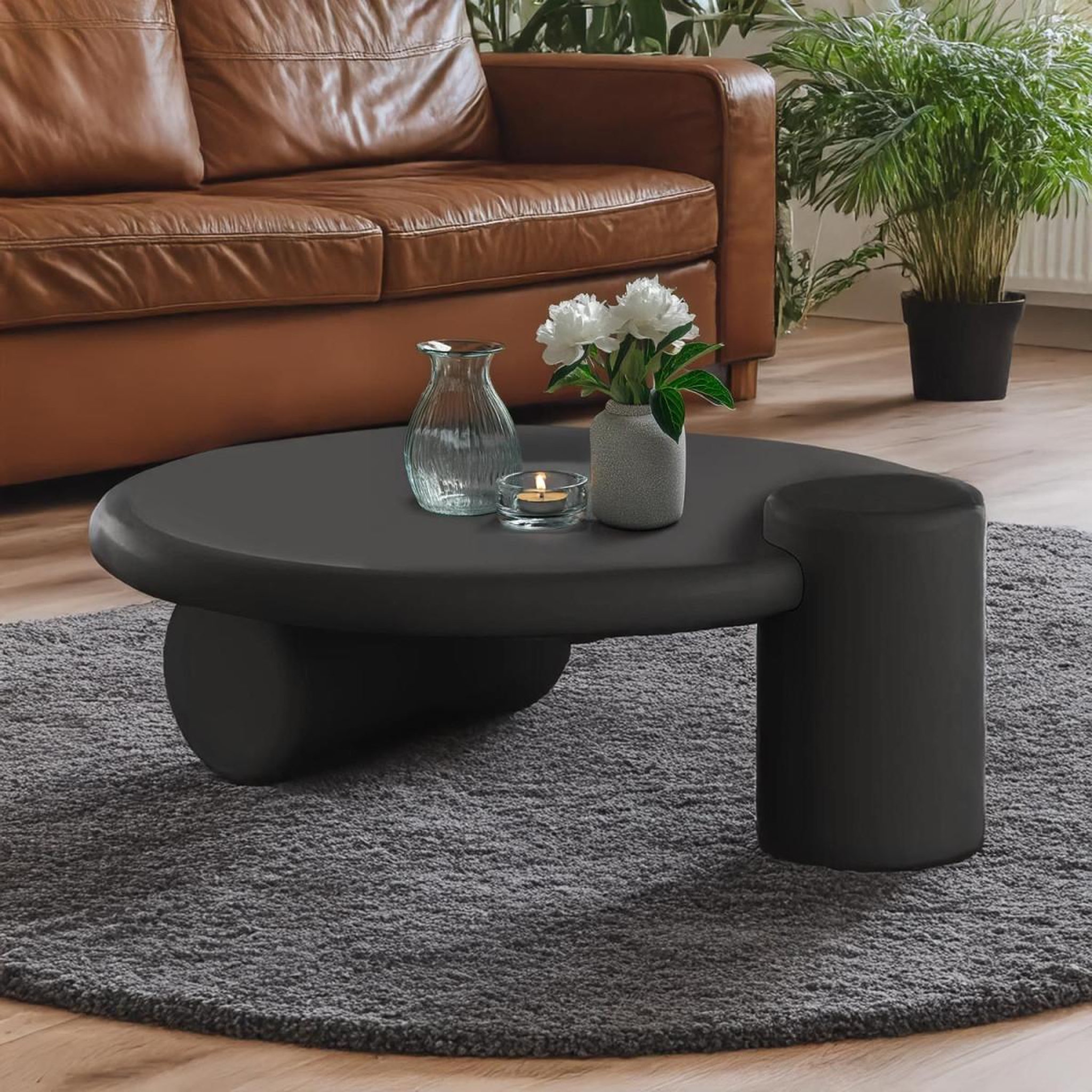Voir la diapositive 3 : Paris Prix Table basse asymétrique  eloy  100cm noir
