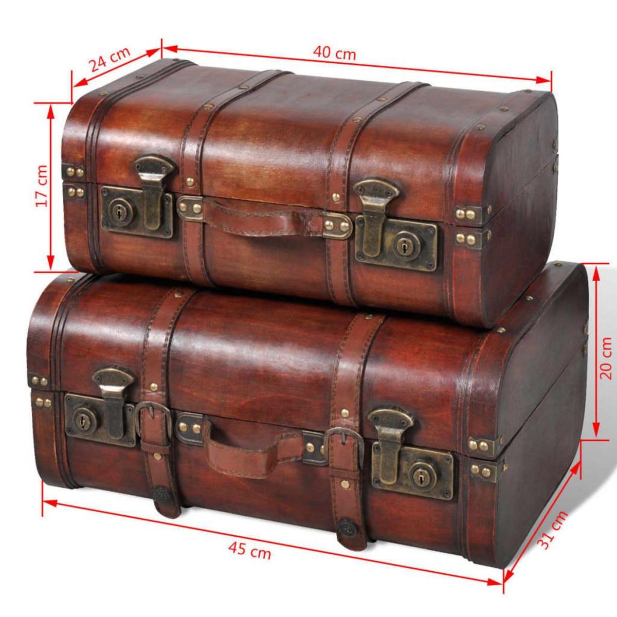 VIDAXL Coffre de rangement vintage Bois Marron 2 pcs