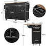 Voir la diapositive 3 : MERAX Desserte 4 portes 2 tiroirs coloris noir mdf