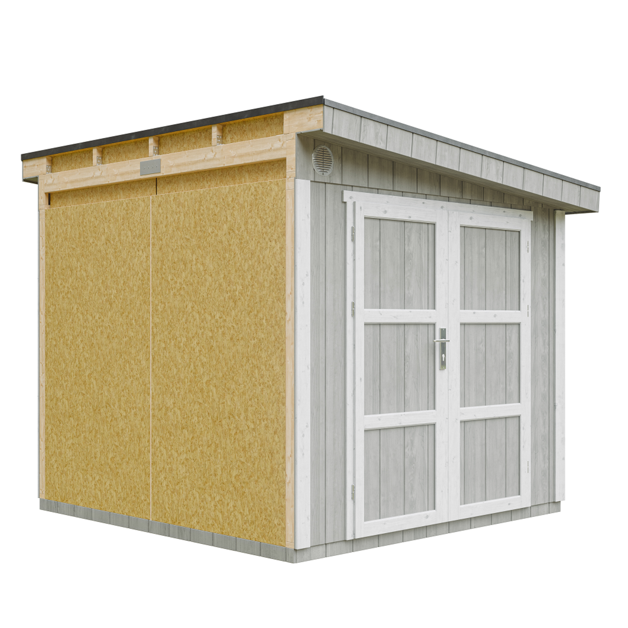 Voir la diapositive 1 : TIMBELA Abri de jardin qualité premium 5,9 m² - h231x248x294 cm avec plancher et paroi latérale m938