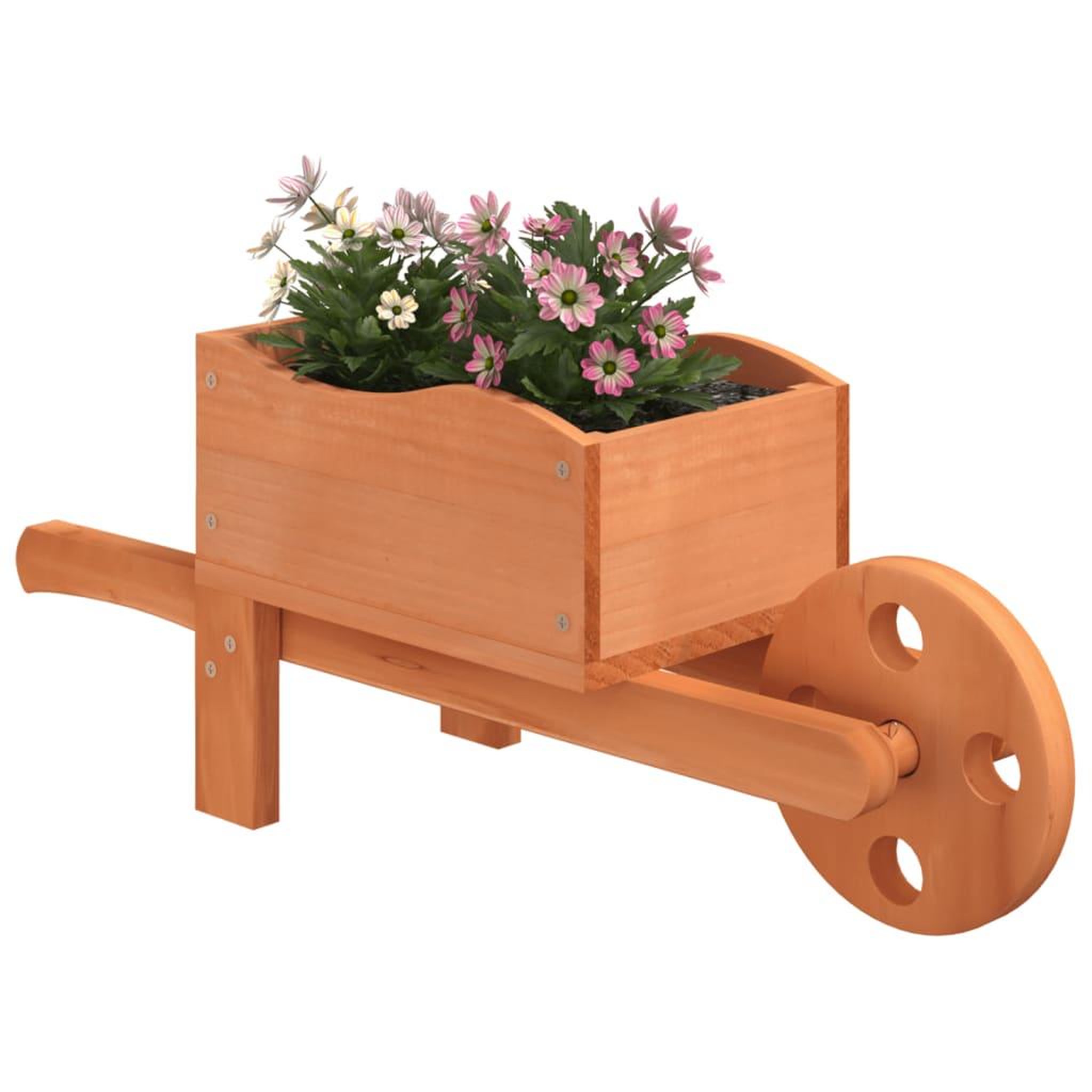 Voir la diapositive 3 : VIDAXL Jardinieres brouette 2 pcs 47x15x19 cm bois de sapin massif