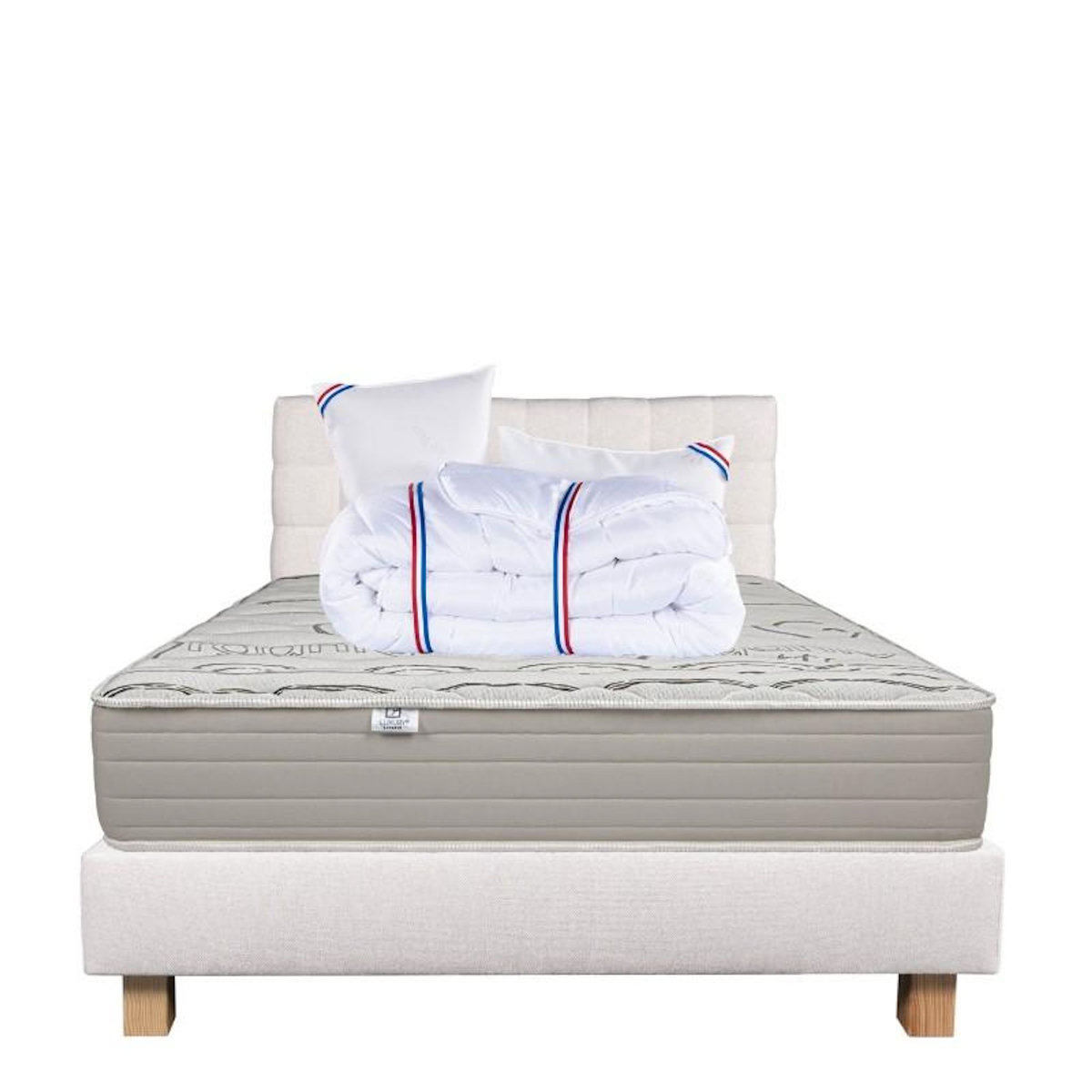 LUXURY LITERIE Ensemble literie mousse, Organic Cotton Ferme, Beige