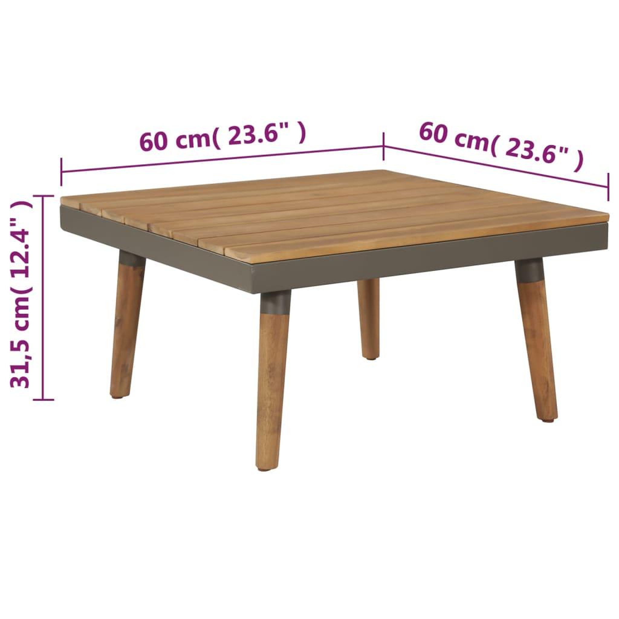 Voir la diapositive 6 : VIDAXL Salon de jardin 4pcs et coussins bois d'acacia solide marron