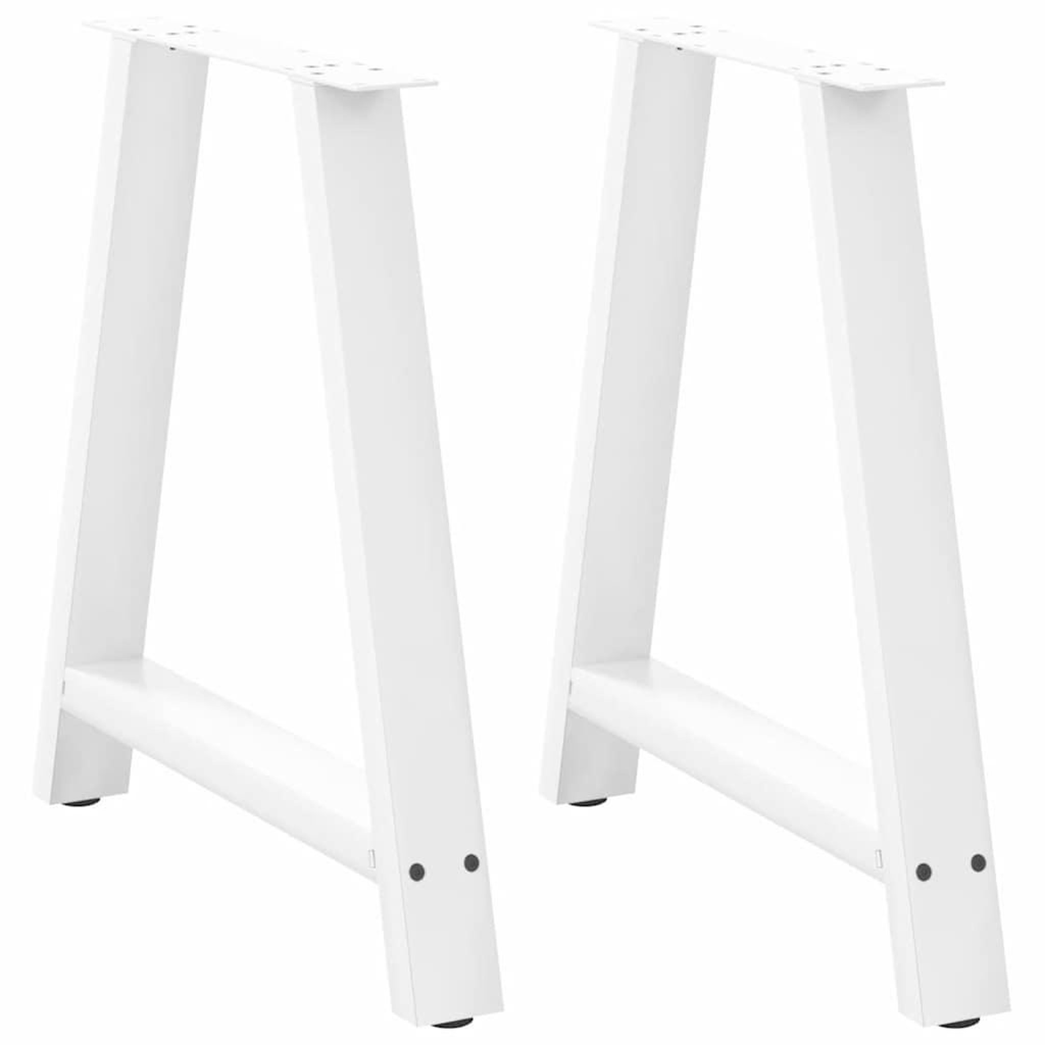 VIDAXL Pieds de table basse forme de A 2 pcs blanc 70x(72-73) cm acier