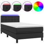 VIDAXL Sommier a lattes de lit avec matelas et LED Noir 90x190 cm