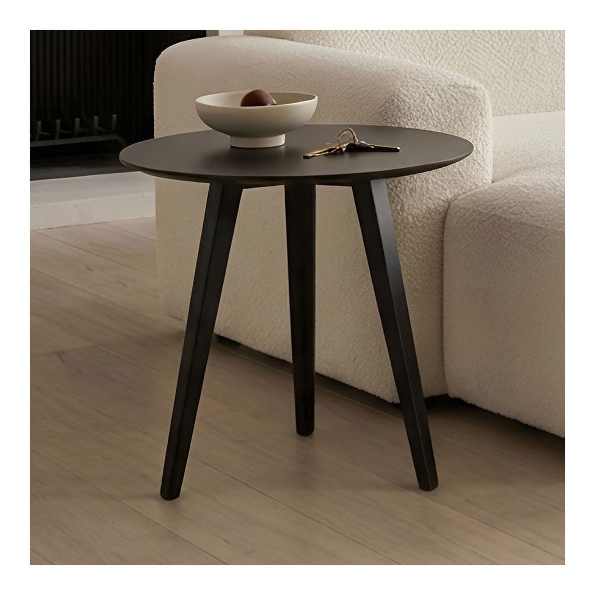 Voir la diapositive 2 : Paris Prix Table d'appoint ronde  bimix  45cm noir