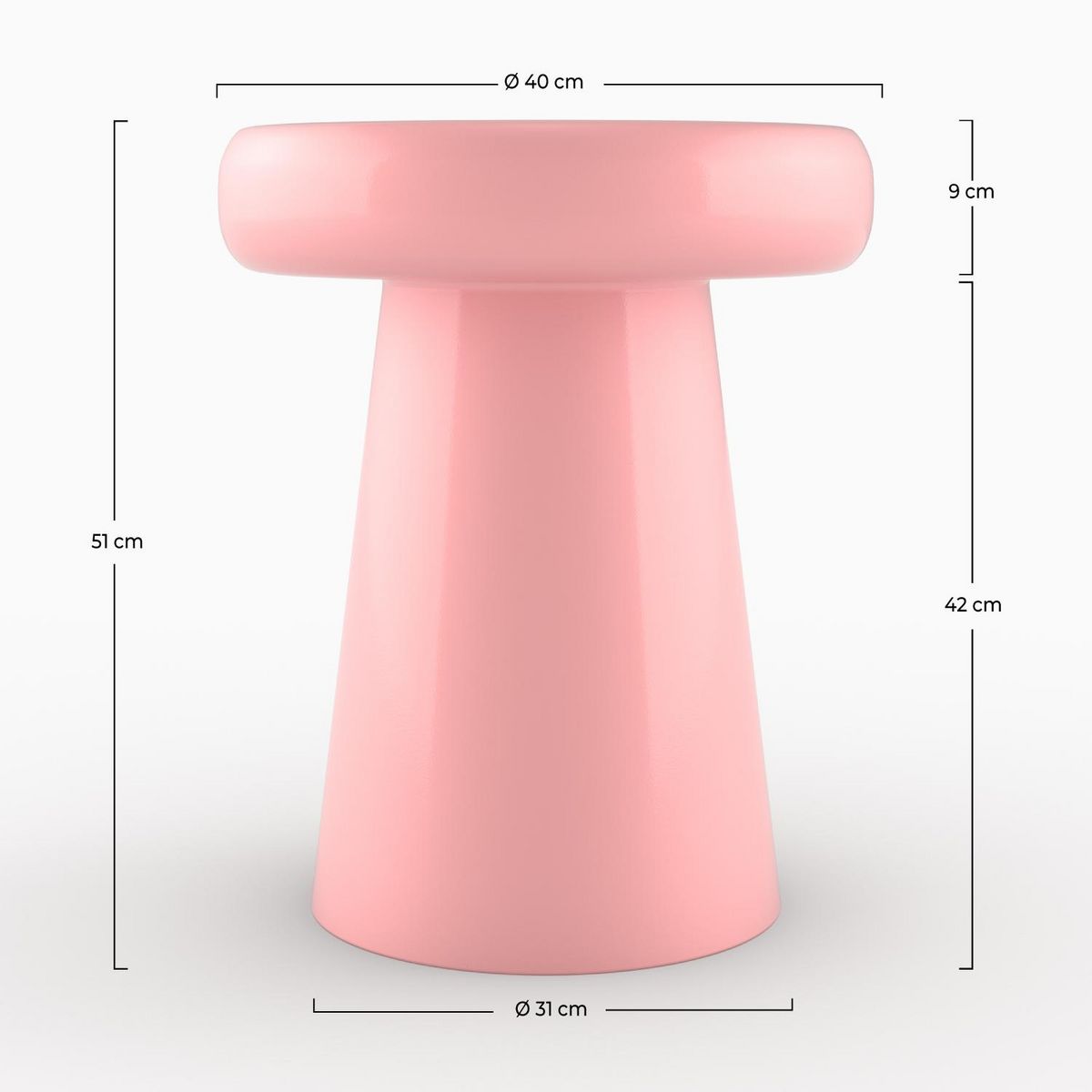 Rendez vous déco Table d'appoint ronde en métal doré D40 cm - Anouk
