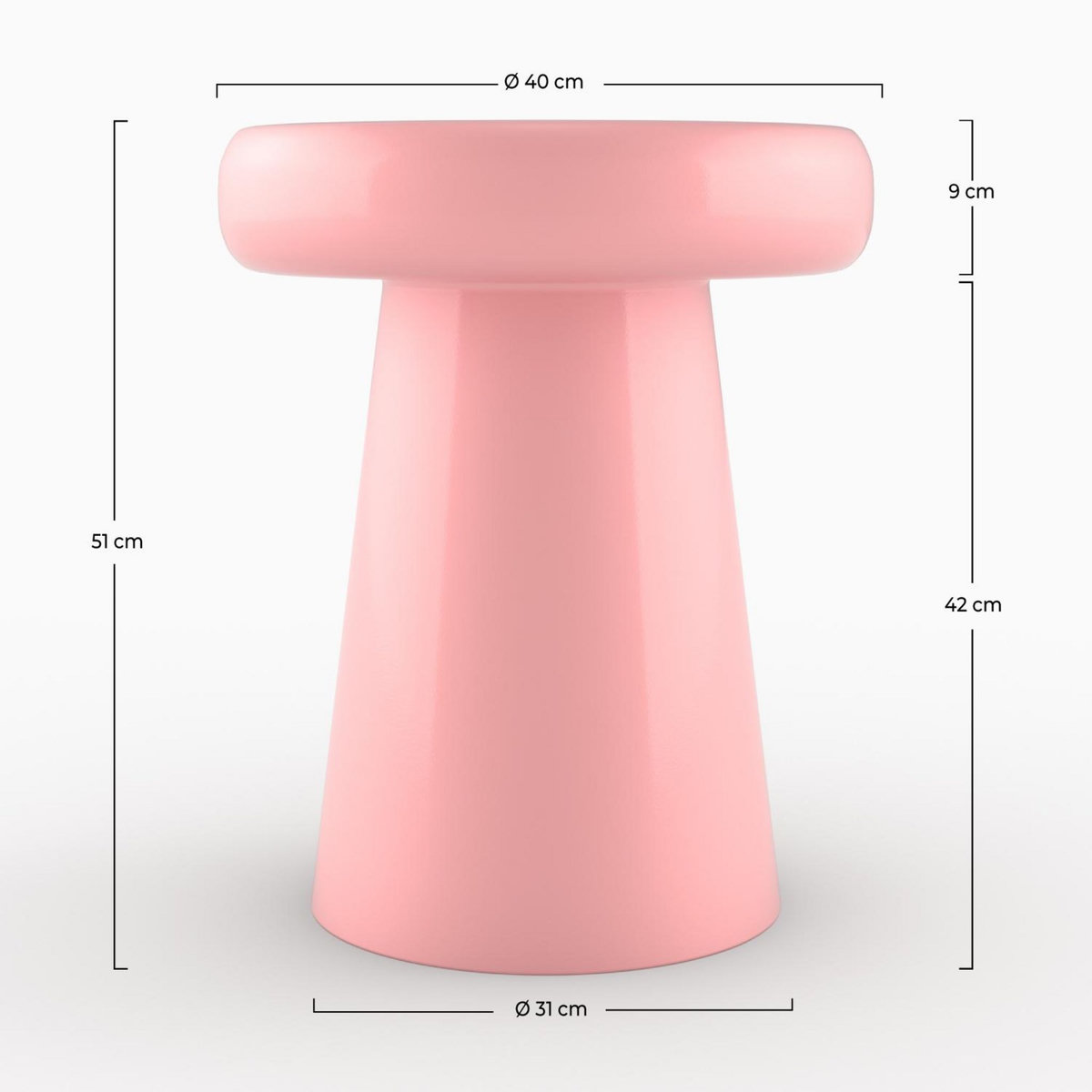 Rendez vous déco Table d'appoint ronde en métal doré D40 cm - Anouk