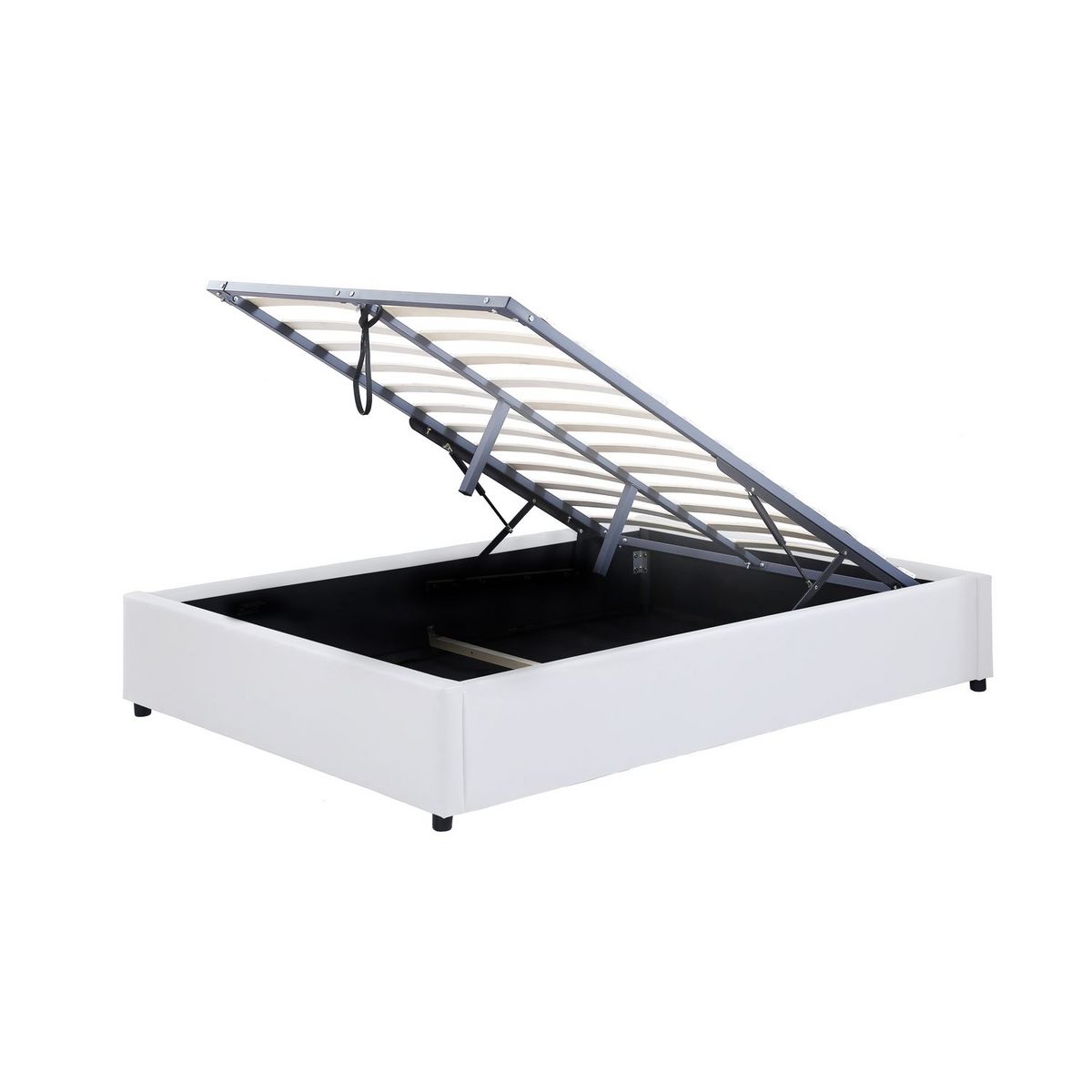 Lit coffre PU avec sommier relevable 140x190 cm OSCAR