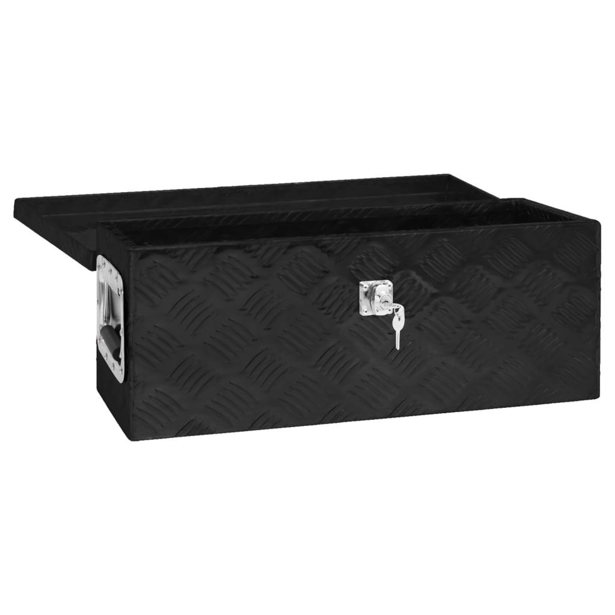 Voir la diapositive 5 : VIDAXL Boîte de rangement Noir 60x23,5x23 cm Aluminium