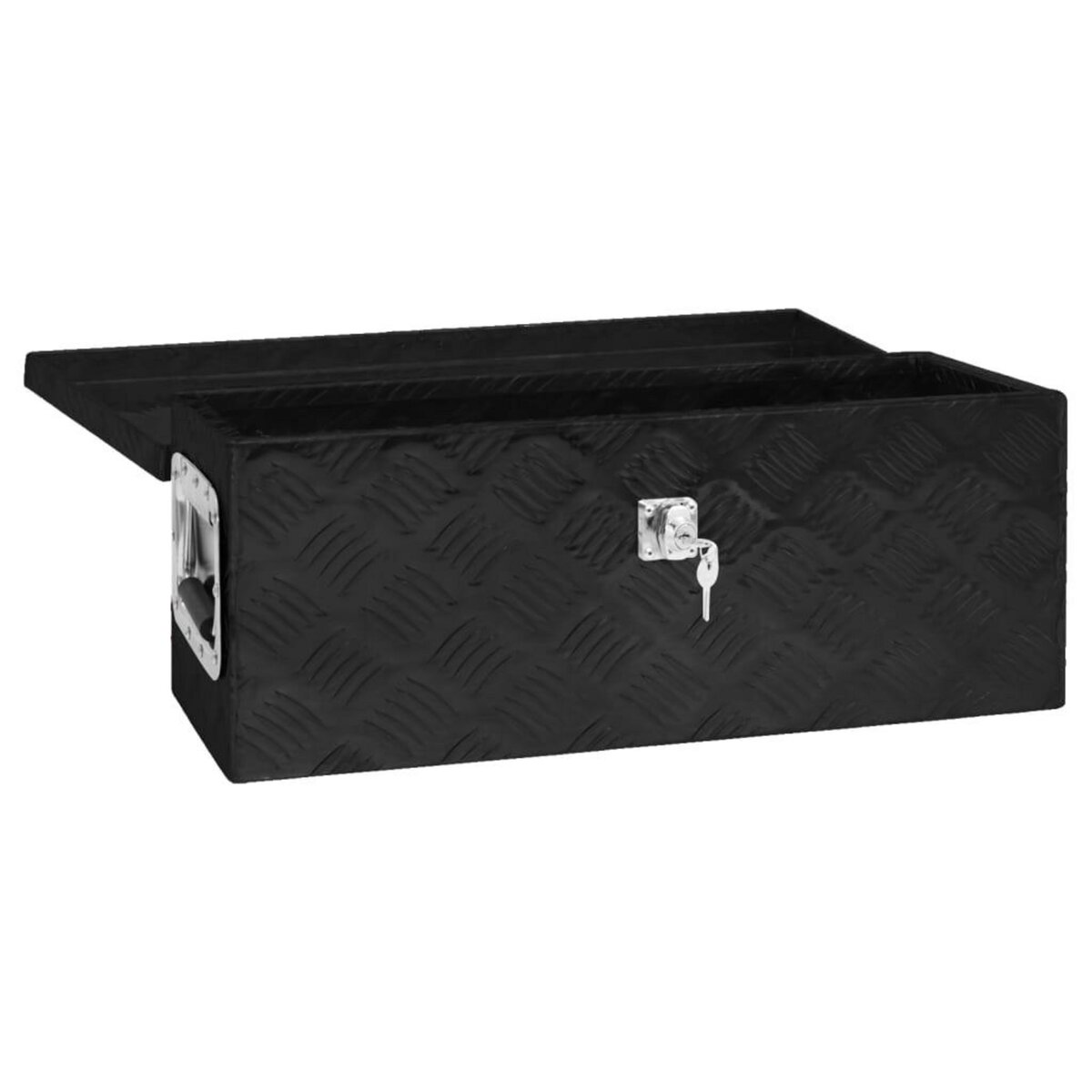 VIDAXL Boîte de rangement Noir 60x23,5x23 cm Aluminium