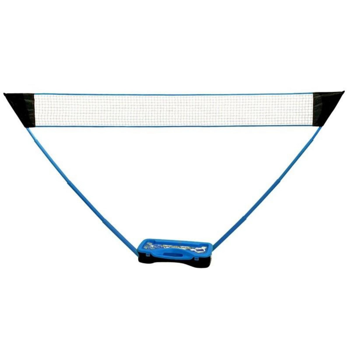 PLAY4FUN Set de Badminton complet avec filet 295 x 38 x 154 cm, raquettes, volants et étui de rangement