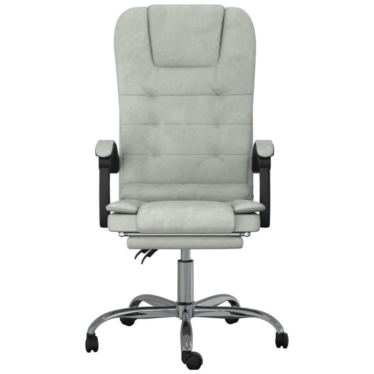 VIDAXL Fauteuil de massage inclinable de bureau Gris clair Velours