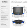 Voir la diapositive 6 : tectake Trampoline Ø 366 cm certifié GS noir/bleu