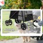 Voir la diapositive 6 : PAWHUT Poussette pliable pour chien chat 4 roues 3 pochettes rangement coussin acier oxford gris