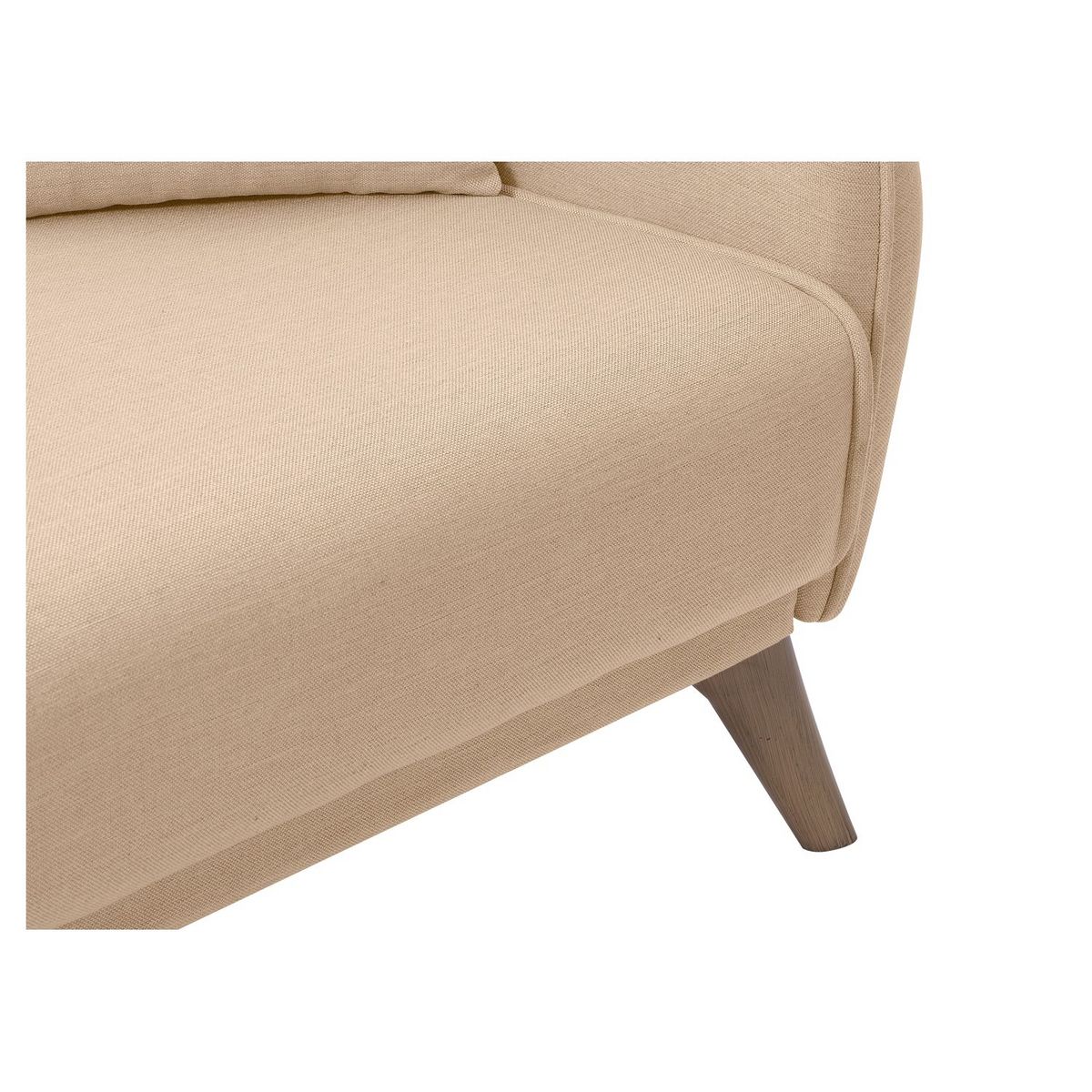 Canapé droit convertible 3 places tissu pieds bois clair BONJO