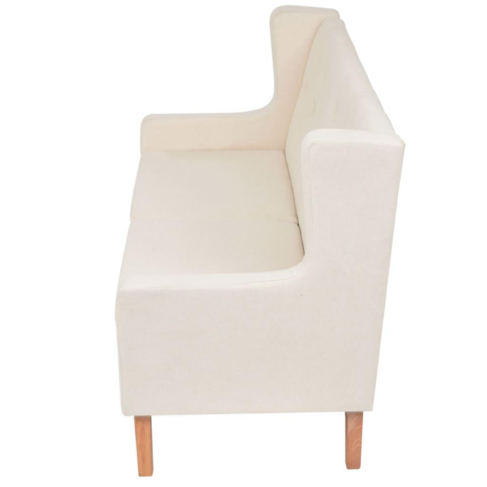 Voir la diapositive 4 : VIDAXL Ensemble de canapes 2 pcs tissu blanc creme