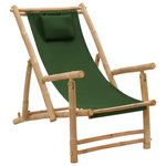VIDAXL Chaise de terrasse Bambou et toile Vert