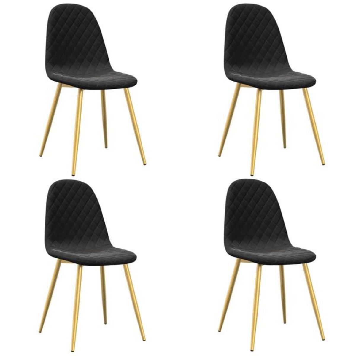 VIDAXL Chaises à manger lot de 4 Noir Velours