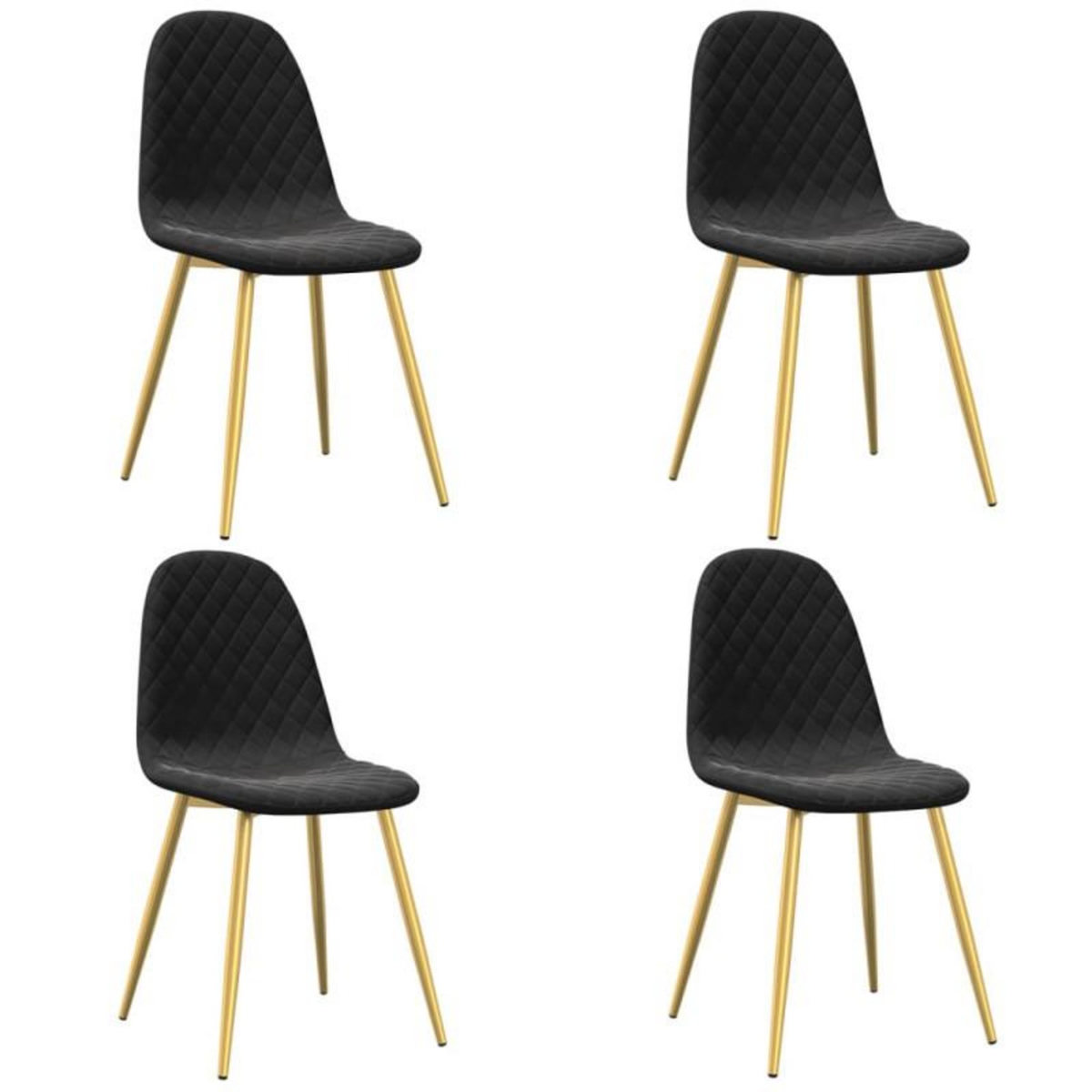 VIDAXL Chaises à manger lot de 4 Noir Velours