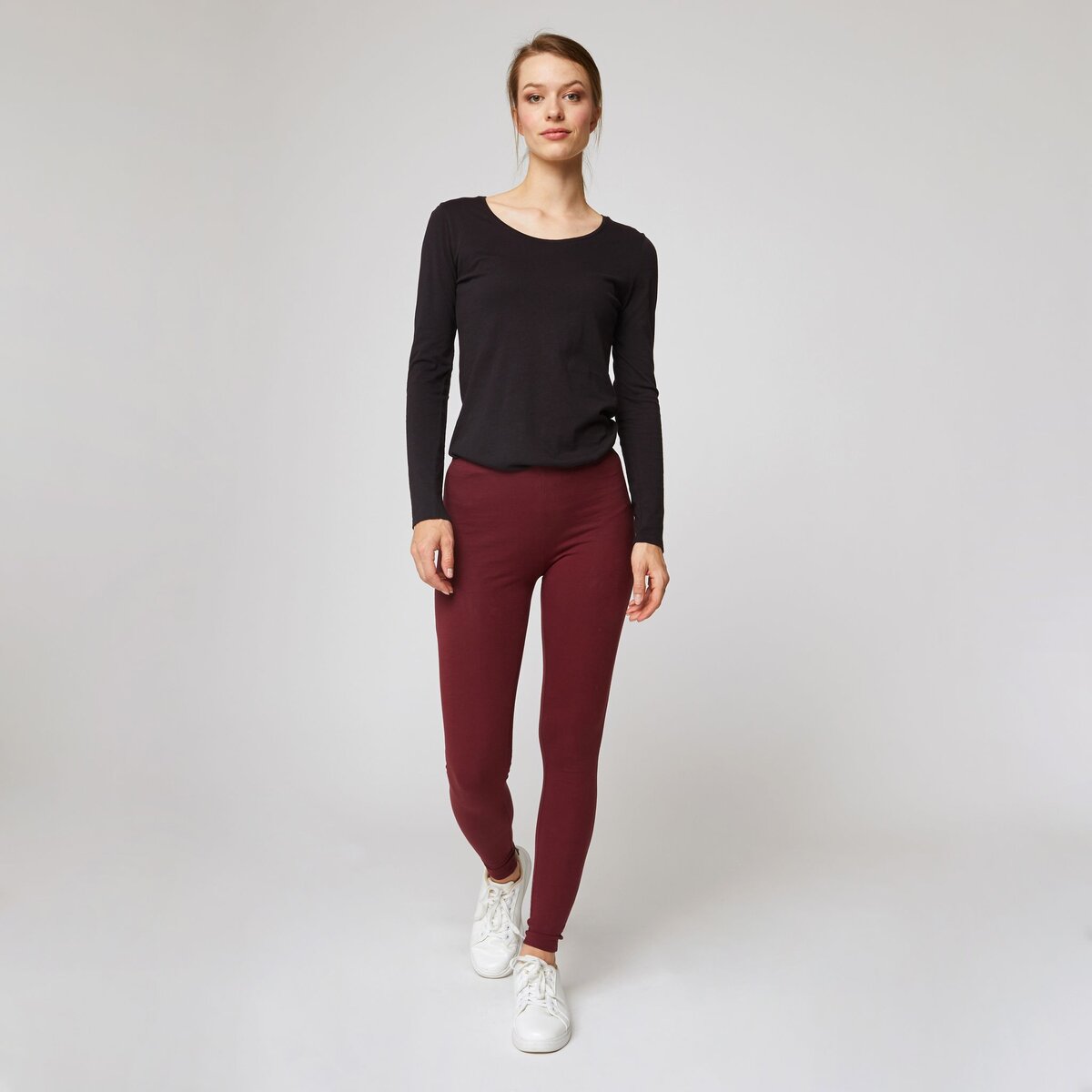 INEXTENSO Legging rouge bordeaux femme pas cher Auchan.fr