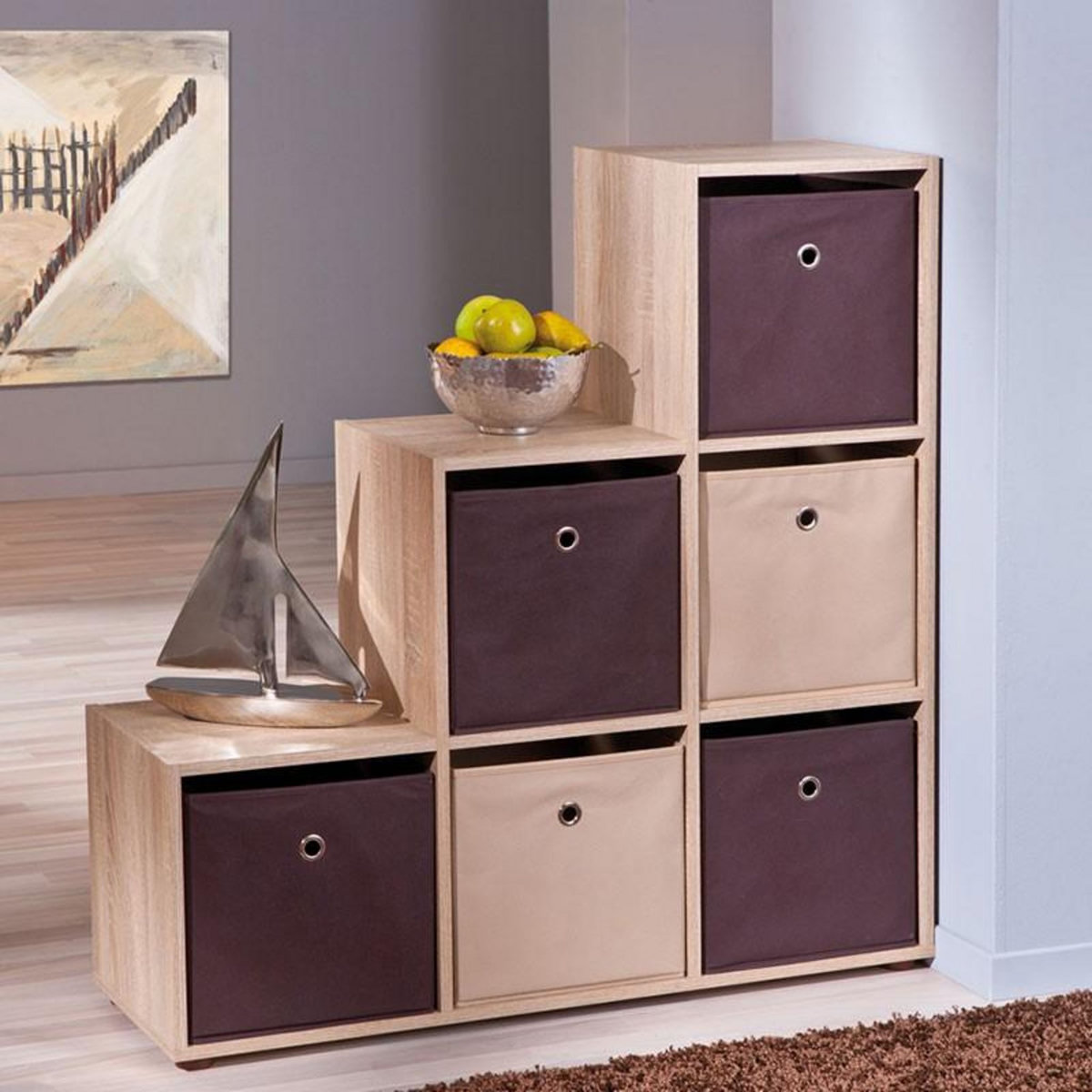 Paris Prix Boîte de Rangement Pliable  Kase  32cm Marron