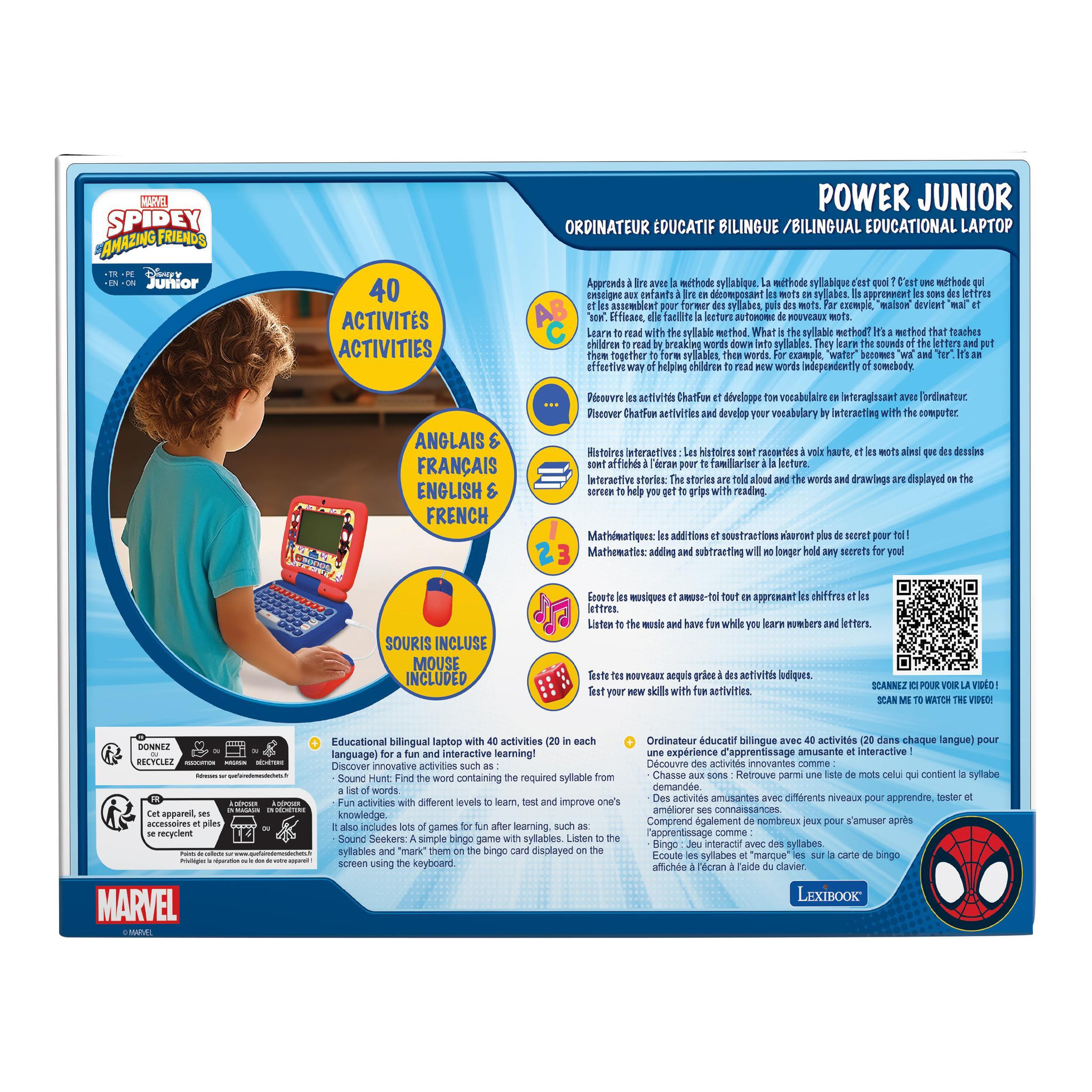 Voir la diapositive 4 : Lexibook Mon premier ordinateur éducatif bilingue Spidey (EN/FR)