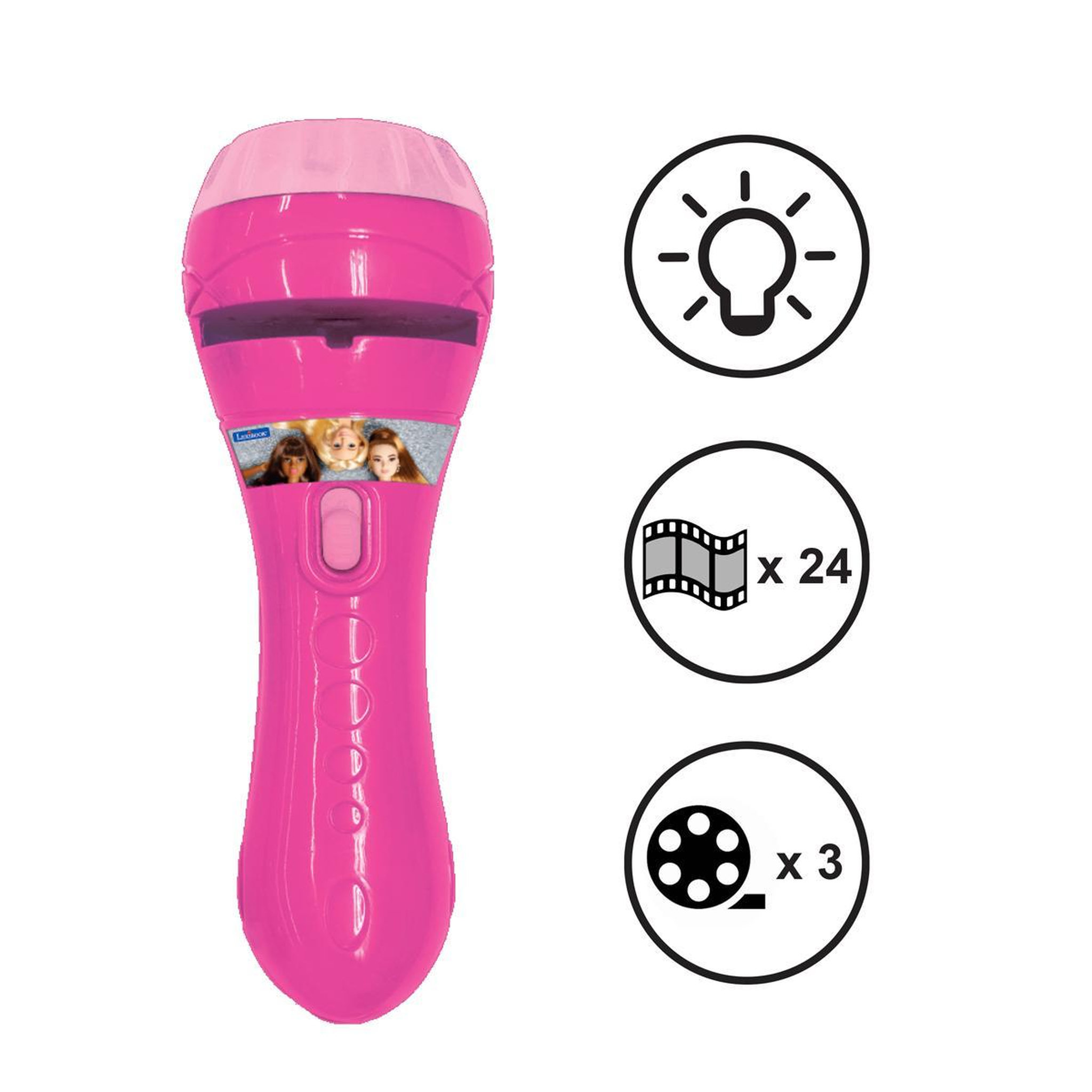 Voir la diapositive 2 : Lexibook Projecteur à histoires et lampe torche Barbie