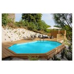 GRE Piscine hors sol bois ovale - 620x395x136cm - SAFRAN 2