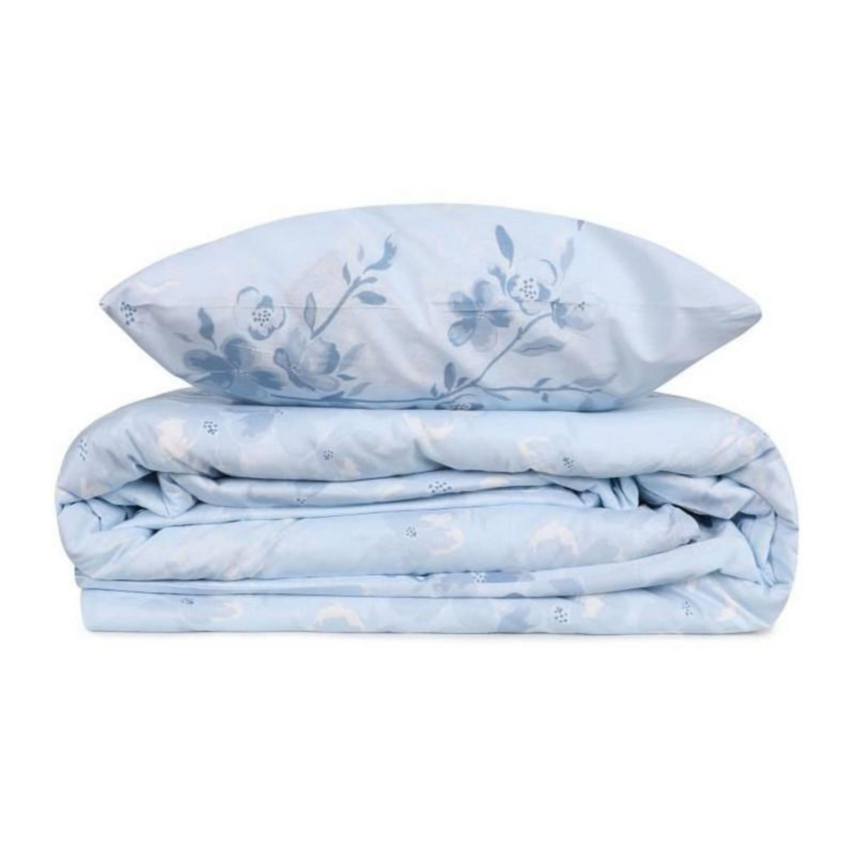 GENERIQUE Parure de lit - 1 housse de couette 220 x 240 cm + 2 taies d'oreiller 60 x 60 cm - 100% coton renforcé - Bleu
