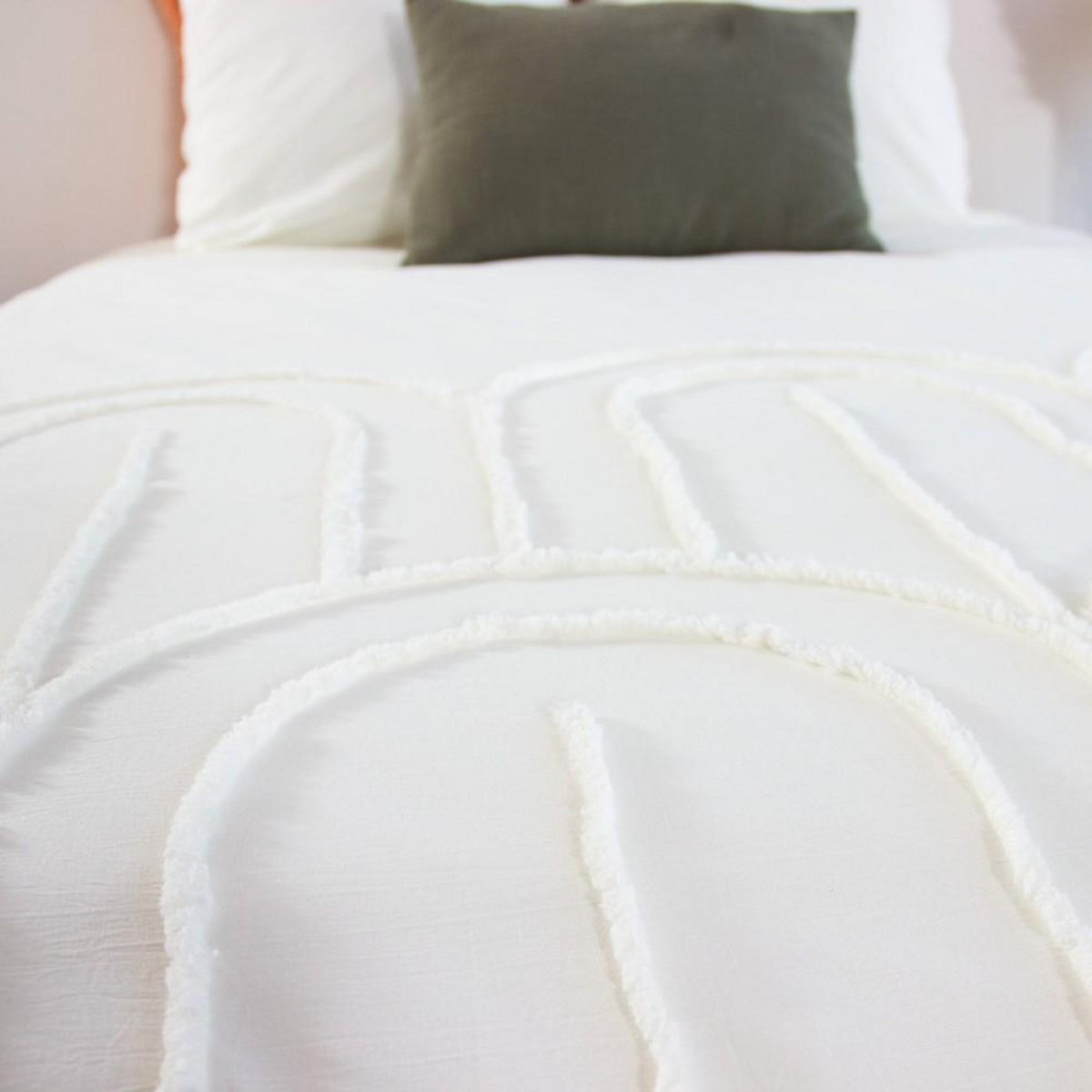 COTE DECO Housse de couette 240x220 + 2 taies FAR en coton lavé