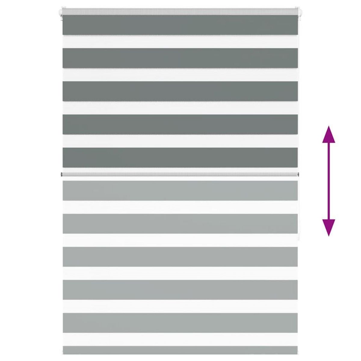 VIDAXL Store zebre gris fonce largeur du tissu 125,9 cm polyester