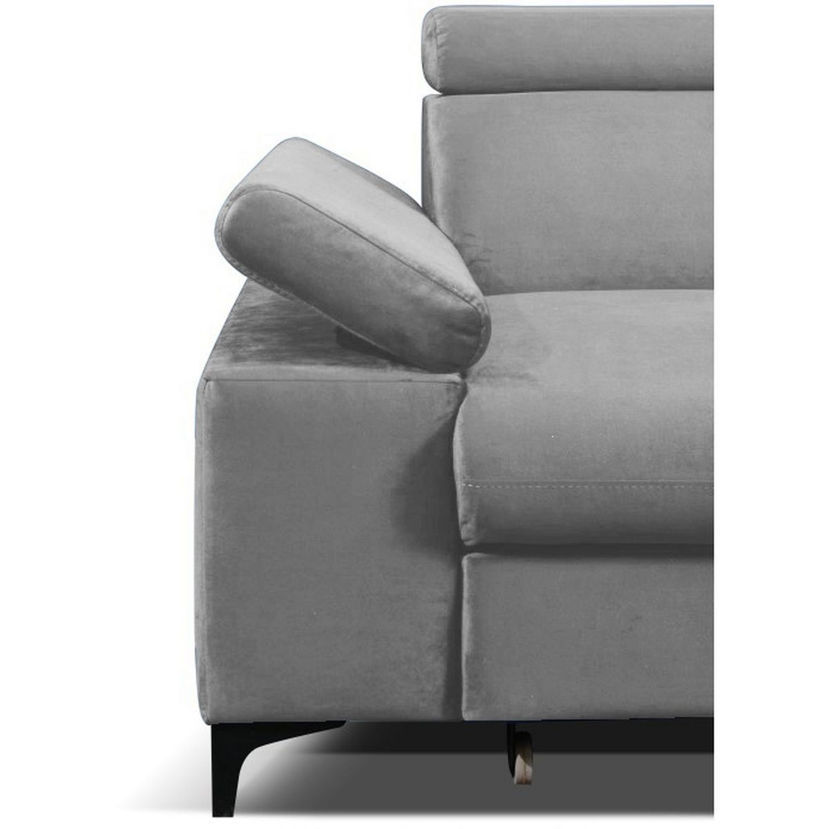 Canapé d'angle droit fixe convertible 5 places avec coffre de rangement AURELIE