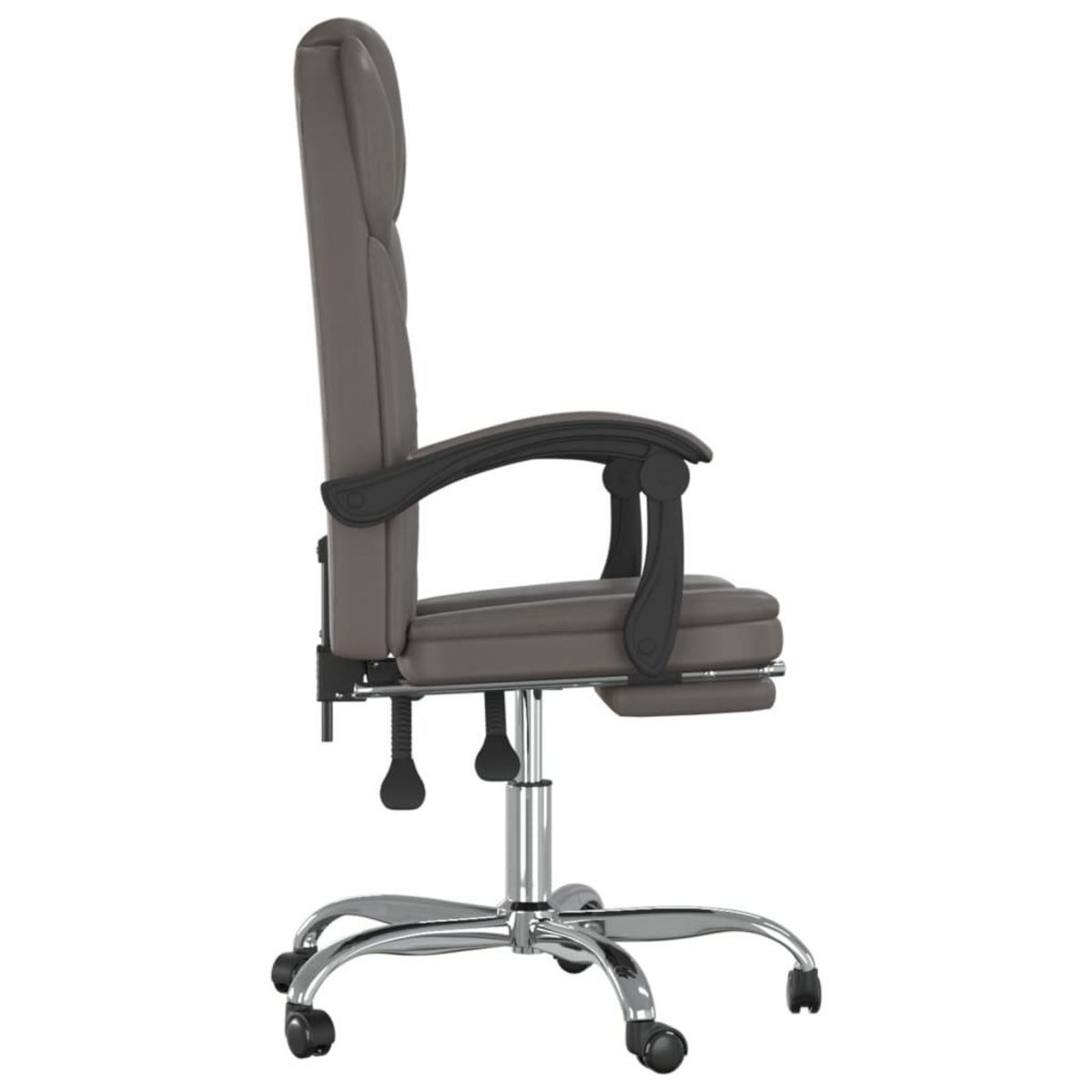VIDAXL Fauteuil inclinable de bureau Gris Similicuir