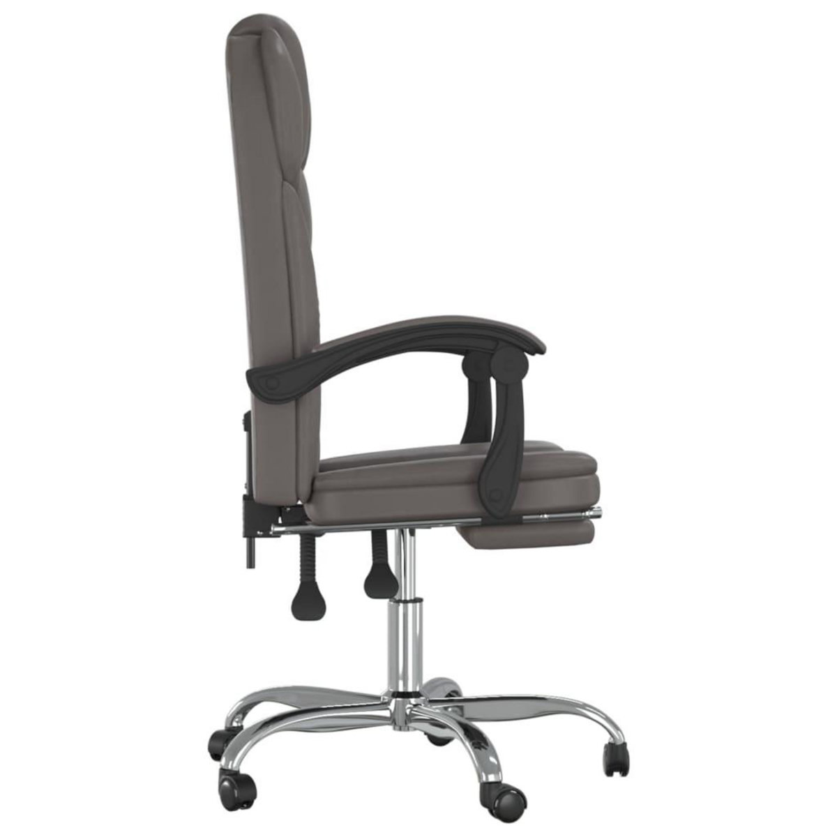 VIDAXL Fauteuil inclinable de bureau Gris Similicuir