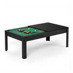SOKKER Billard Américain convertible table 8 places KITBILL 7Ft - 226,5 x 126,5 x 80cm Plateau dînatoire et accessoires inclus - Noir. Coloris disponibles : Vert, Bleu, Gris