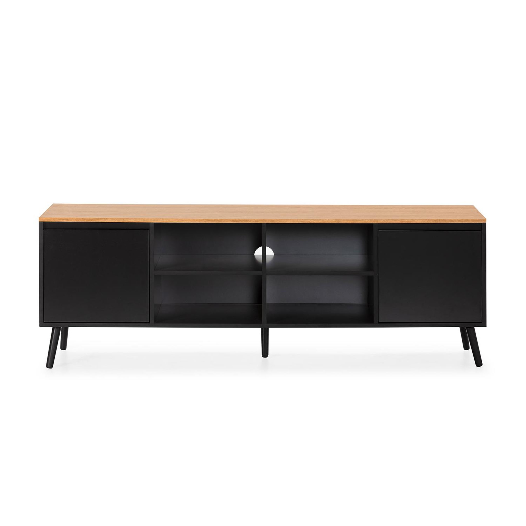Voir la diapositive 4 : VS VENTA-STOCK Meuble Tv Desi 2 portes couleur Noir