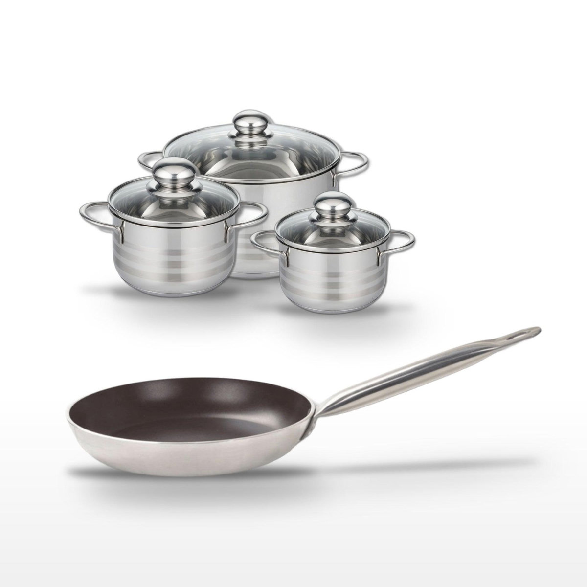 ELO Lot Poêle 24cm Elo Bistro Line & 3 Faitouts Elo Brillant