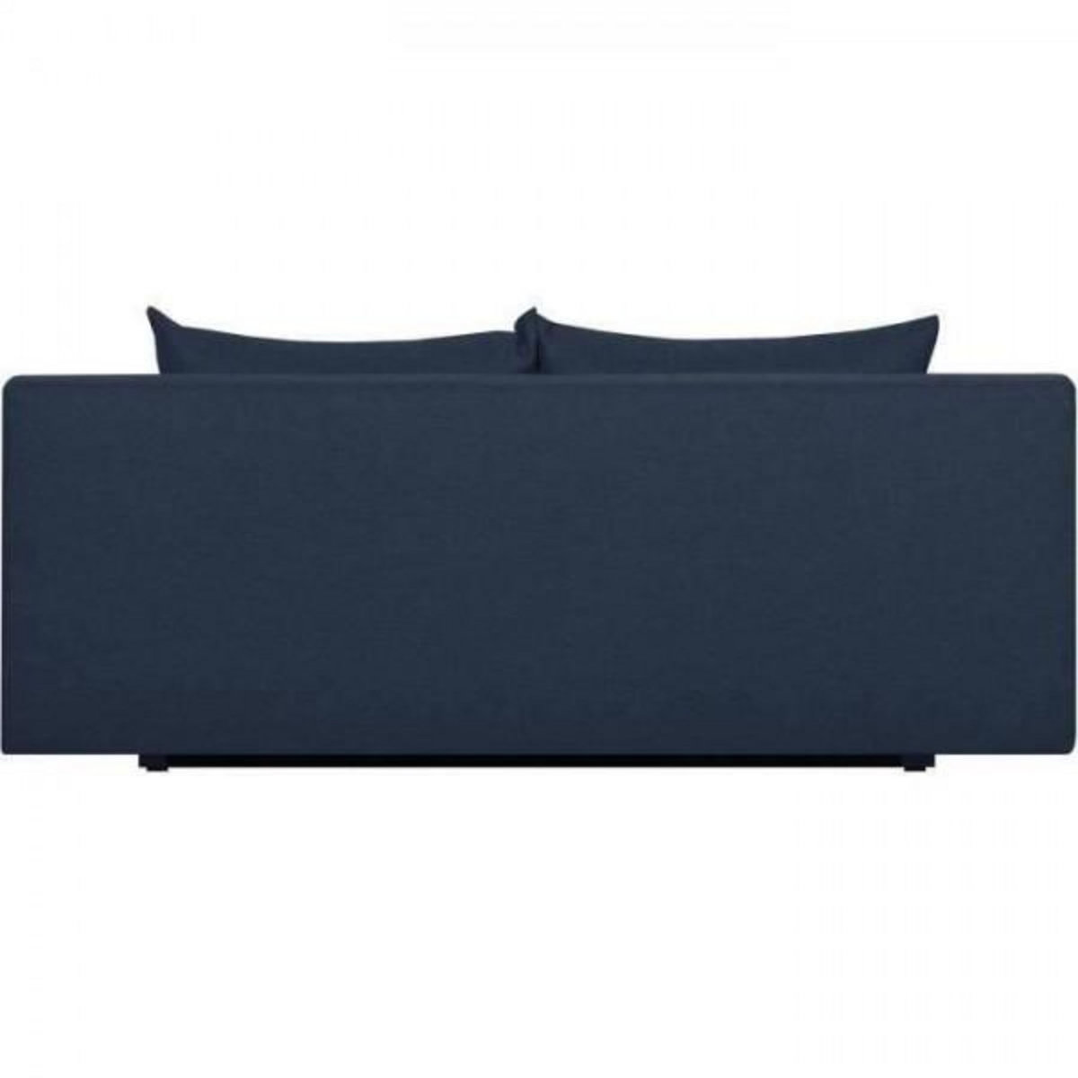 MARKET24 TEIJO Banquette convertible 3 places avec coffre de rangement - Tissu Bleu - L187 x P91 x H82 cm