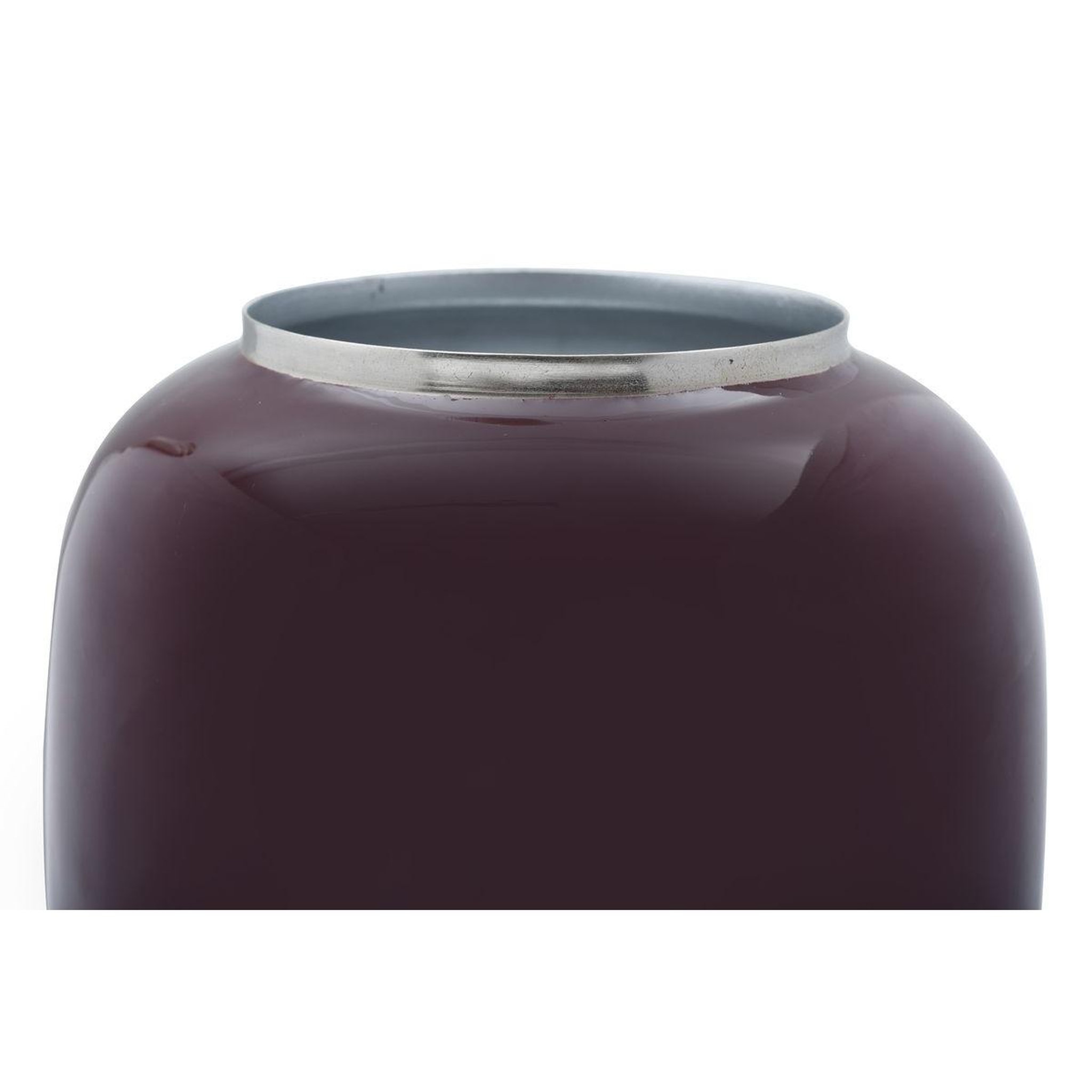 Voir la diapositive 2 : Paris Prix Vase Rond Design  Bynta  17cm Prune & Argent