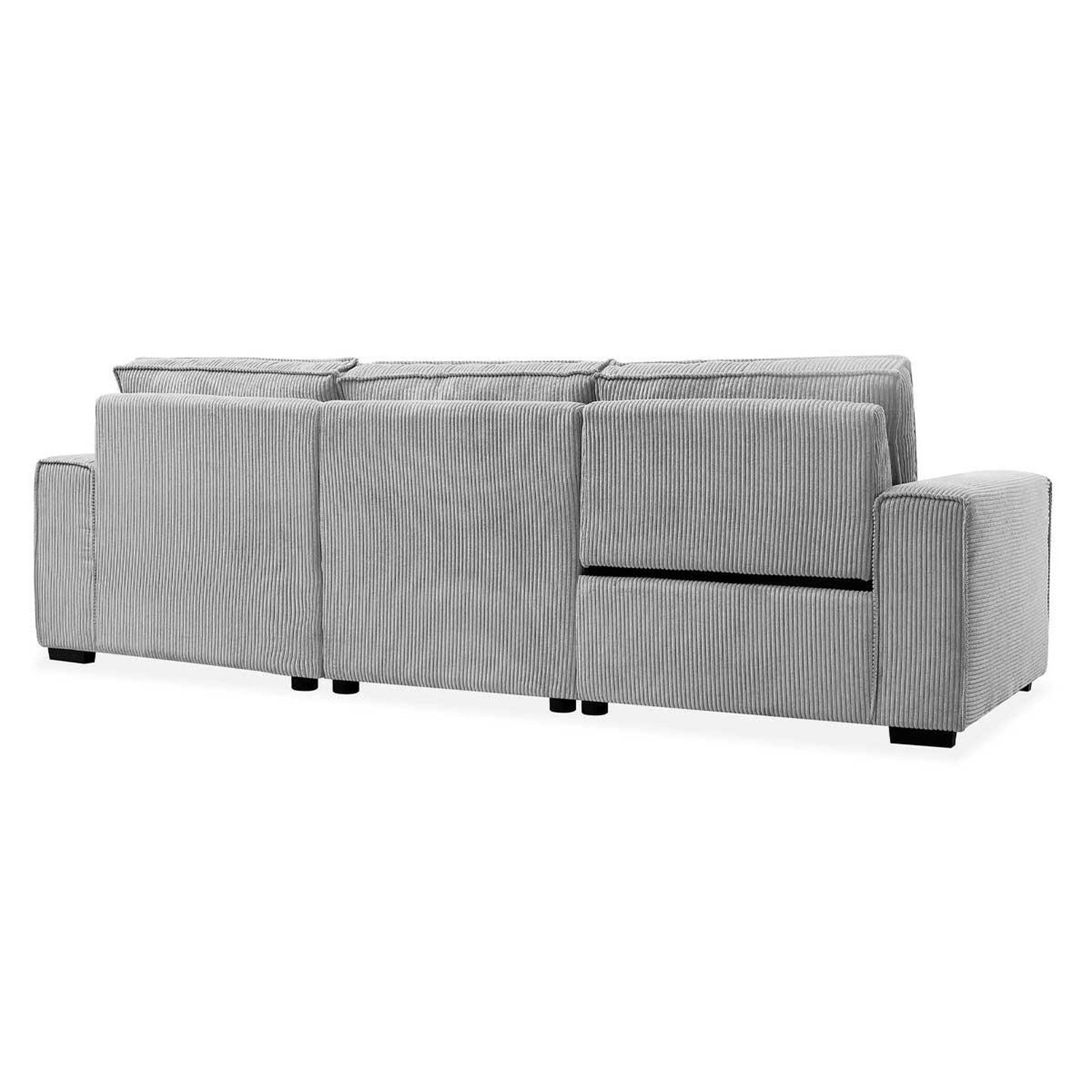 Voir la diapositive 5 : Paris Prix Canapé d'angle gauche velours  hollis  267cm gris clair