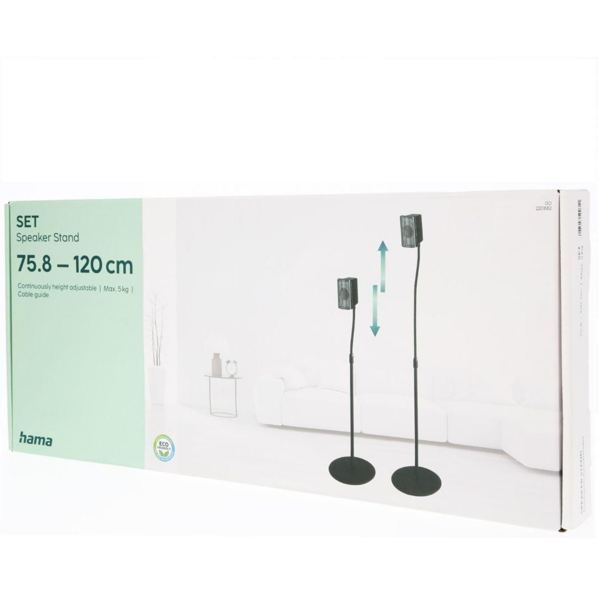 Hama Pied d'enceinte Telescopique 76-120cm x2 noir