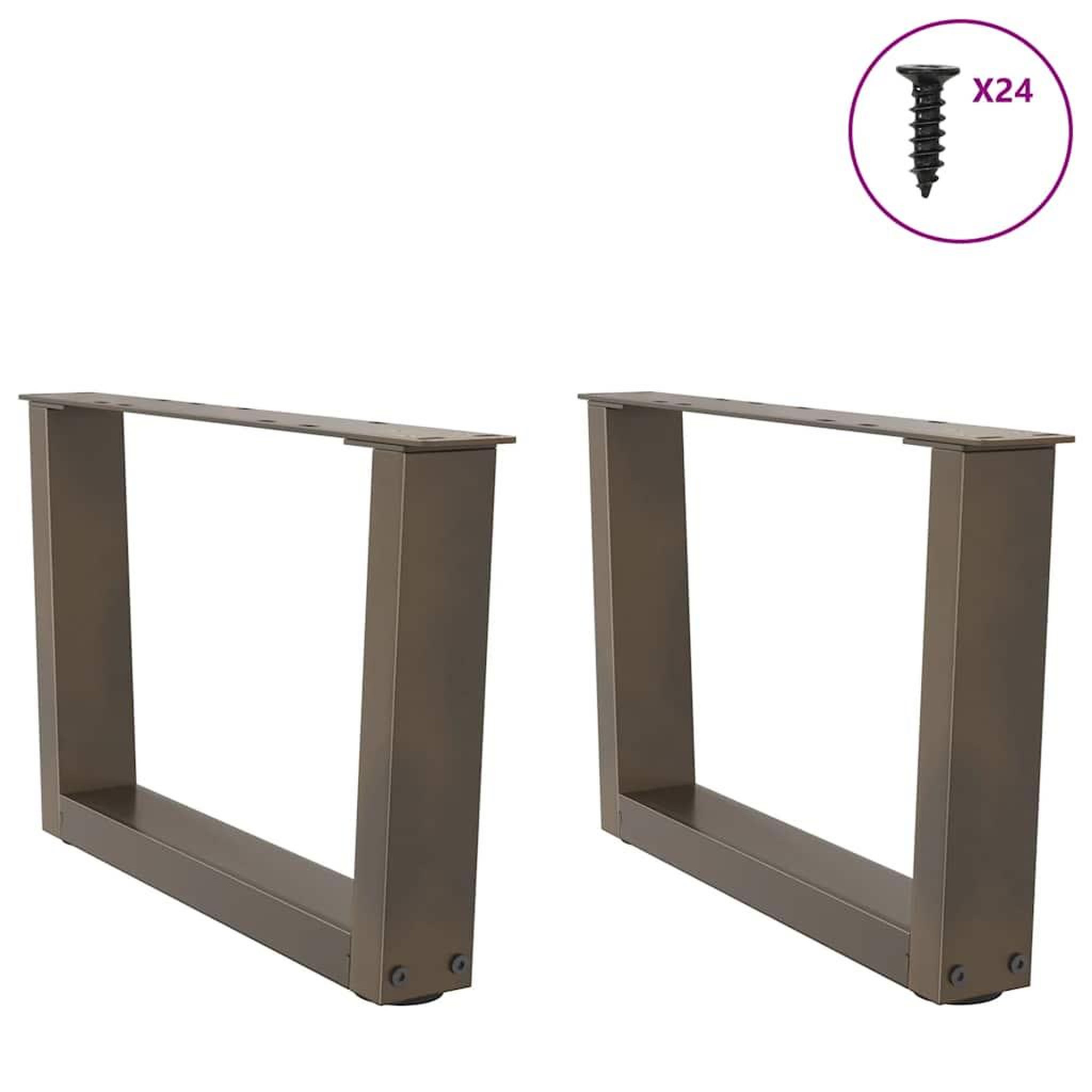 Voir la diapositive 3 : VIDAXL Pieds de table a manger forme V 2 pcs acier naturel acier