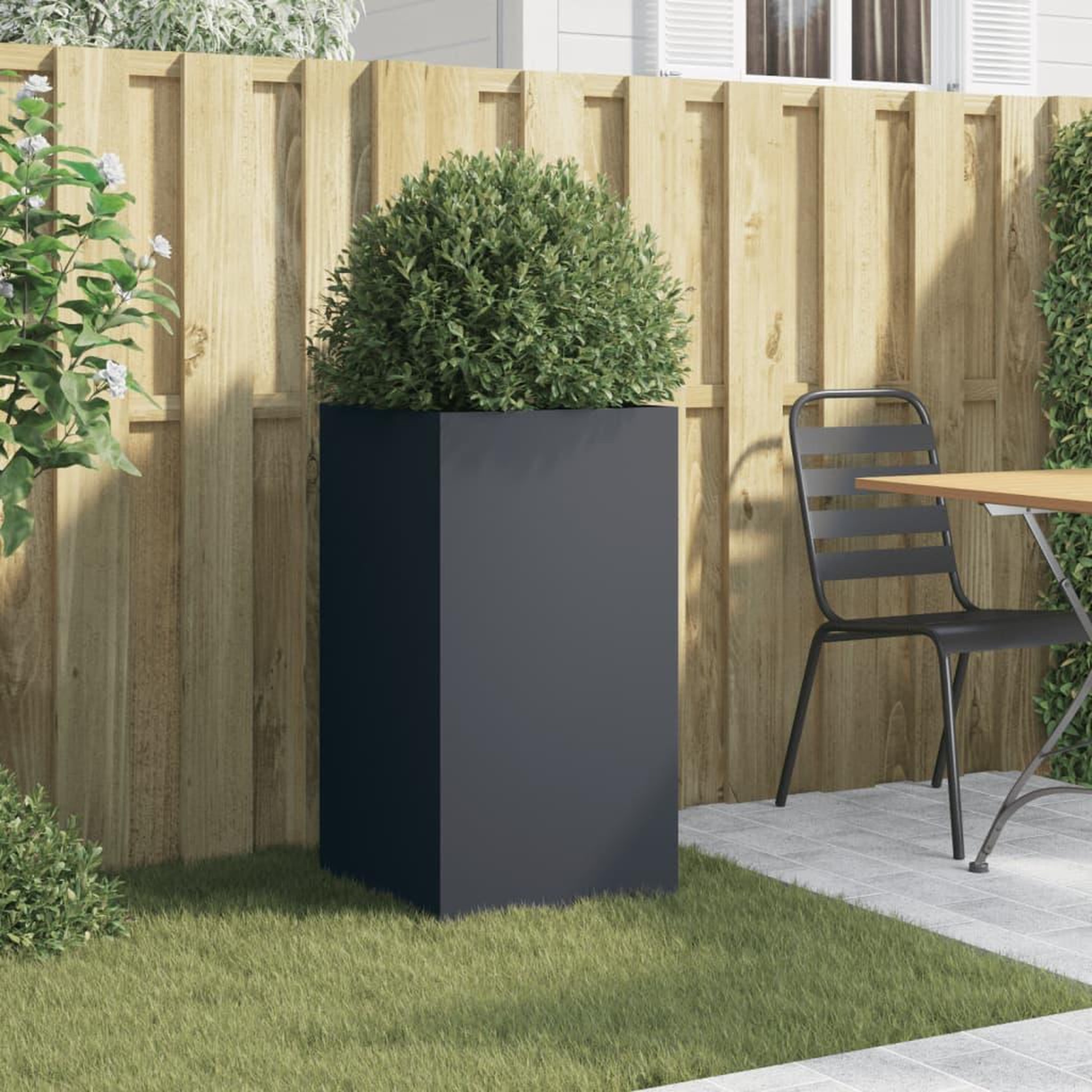 Voir la diapositive 3 : VIDAXL Jardiniere anthracite 42x38x75 cm acier