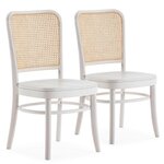 VS VENTA-STOCK Pack de 2 chaises Vesta Couleur Blanc, Bois Massif et Rotin naturel