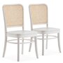 Voir la diapositive 1 : VS VENTA-STOCK Pack de 2 chaises Vesta Couleur Blanc, Bois Massif et Rotin naturel